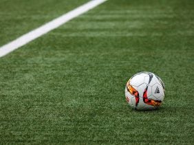 a football on the ground